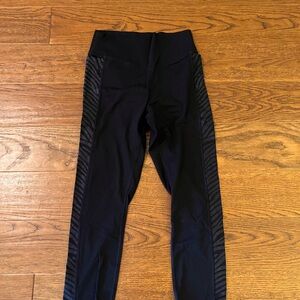 PINK Victoria's Secret Black Leggings with Striped Detail‎